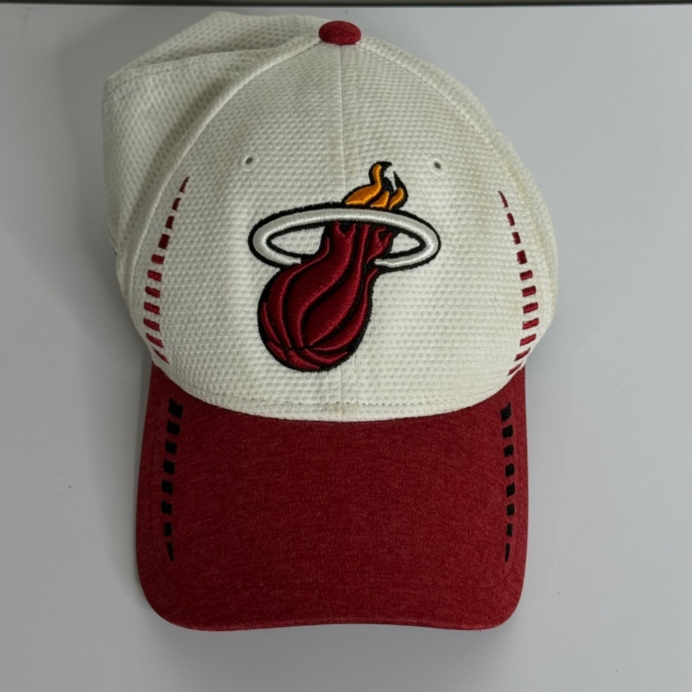 NBA Miami Heat Playoffs Basketball Logo White One Size Fits All Cap